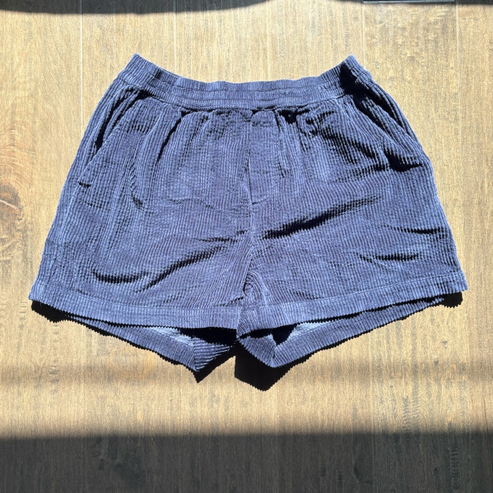 Aerie High Waist Navy Corduroy Shorts
